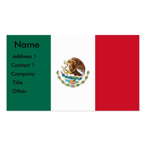 Business Card with Flag of Mexico