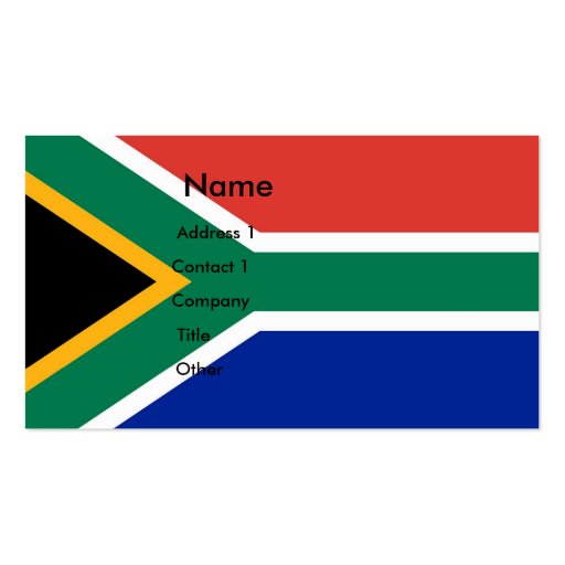 Business Card with Flag of South Africa