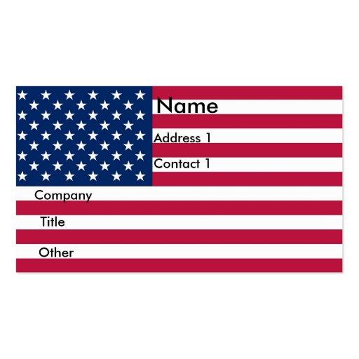 Business Card with Flag of U.S.A.