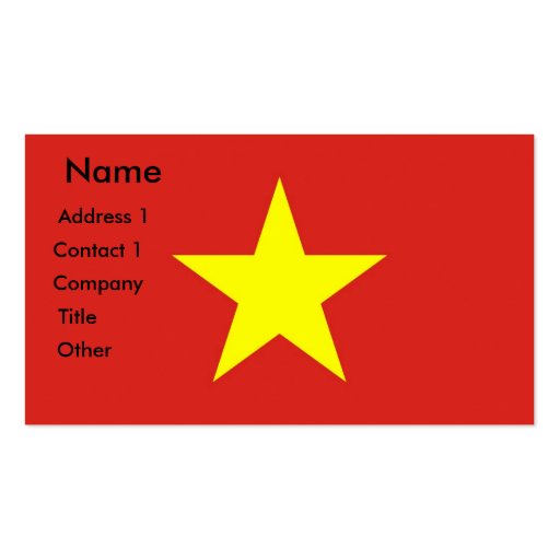 Business Card with Flag of Vietnam (front side)