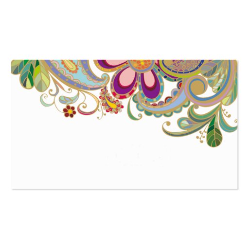 business card with flowers (back side)