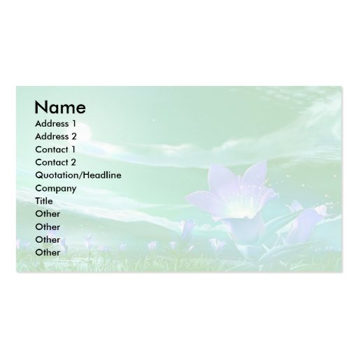 Business Card with Green and Lavender (front side)