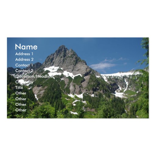Business card with mountain background (front side)