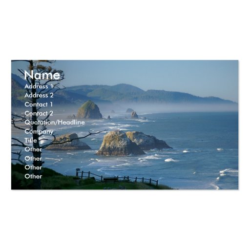 Business card with ocean background