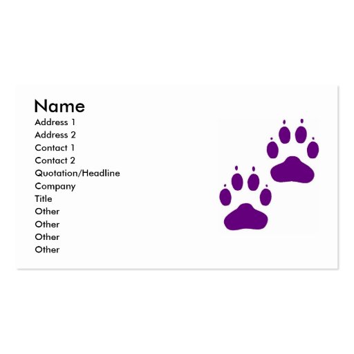 Business Card with Puppy Paws