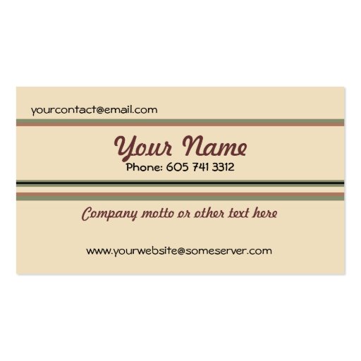 Business Card with Vintage Airplane (back side)