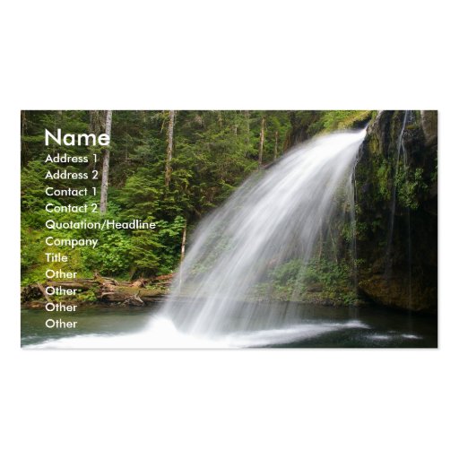 Business card with waterfall background (front side)