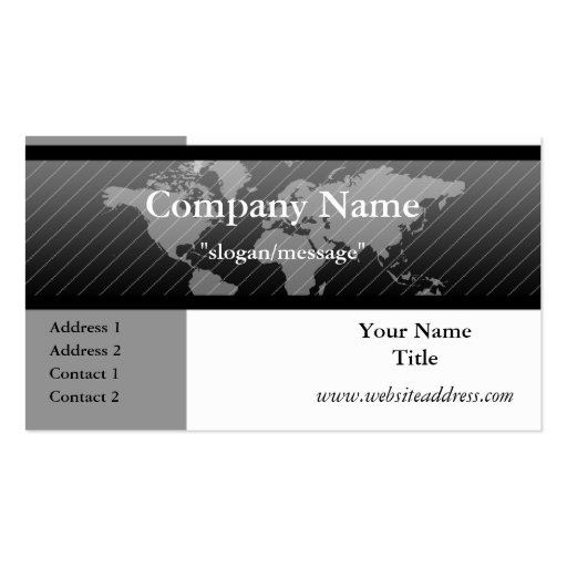 Business Card :: World Map B/G/W D4 (front side)