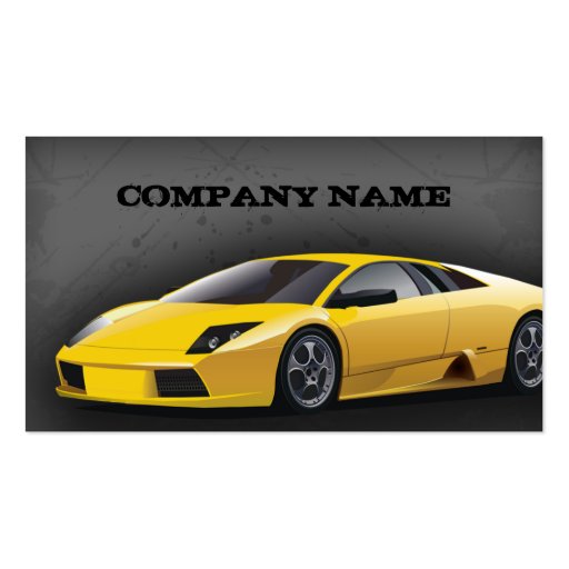 Business Card Yellow Sports Car (front side)
