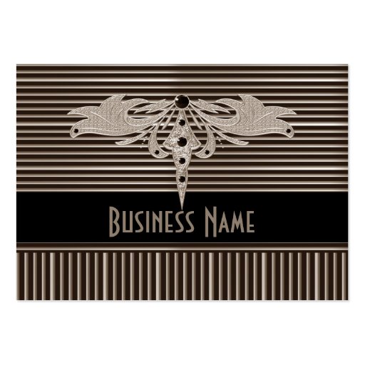 Business Card Zizzago Black Gold Biege Art Deco (front side)