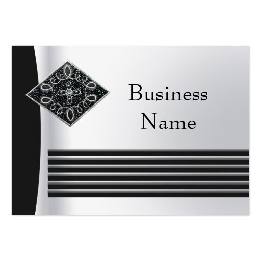 Business Card Zizzago Black Silver Art Deco (front side)