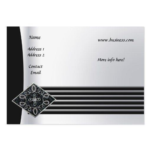 Business Card Zizzago Black Silver Art Deco (back side)
