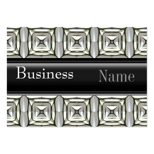 Business Card Zizzago Black White Metal Embossed