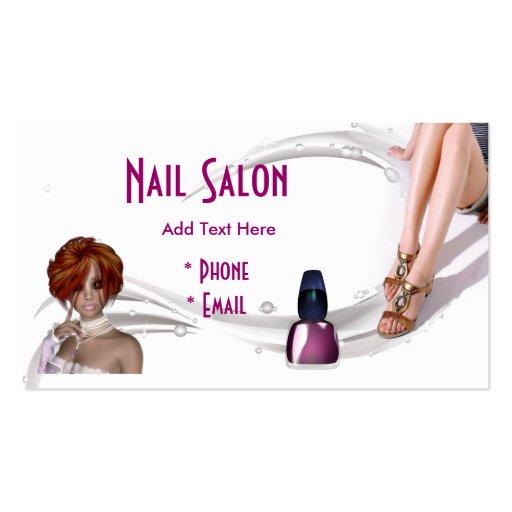 Business Card Zizzago Pink Nail Salon