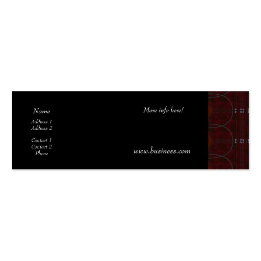 Business Card Zizzago Red Brown Leather Studs (back side)