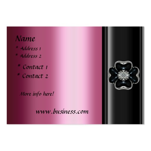 Business Card Zizzago Silk Pink Black Jewel (back side)