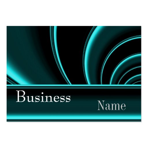 Business Card Zizzago Teal Black Silk Swirl 2 (front side)