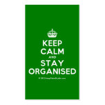 [Crown] keep calm and stay organised  Business Cards