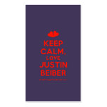 [Two hearts] keep calm, love justin beiber  Business Cards