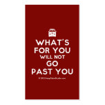 [Campervan] what's for you will not go past you  Business Cards