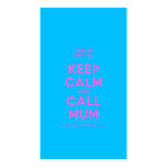 [UK Flag] keep calm and call mum  Business Cards