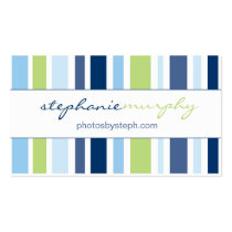 Business Cards: blue and green stripes (#BUS 012) business cards