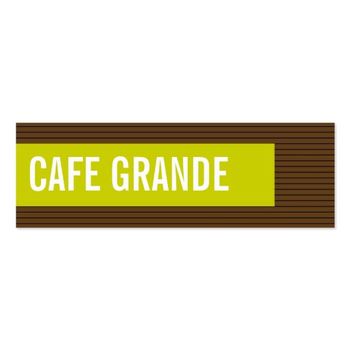 business cards > cafe grande [chocolate : lime] (front side)