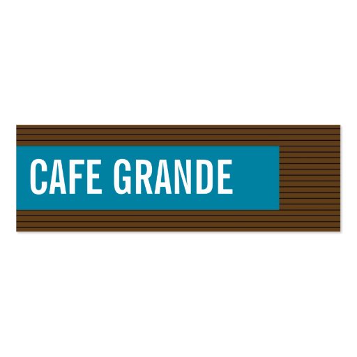 business cards > cafe grande [chocolate : teal] (front side)
