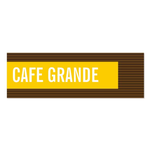 business cards > cafe grande [chocolate : yellow] (front side)