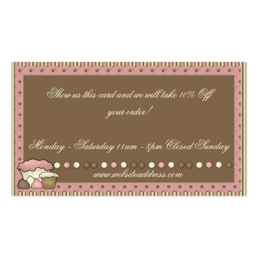 Business Cards :: Candy, Cupcakes & Sweet Shop (back side)