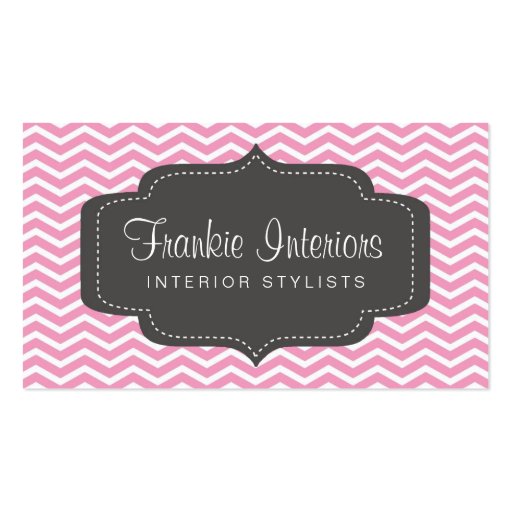 business cards > chevron2 [charcoal:pink] (front side)