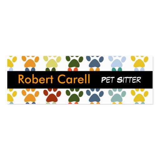 Business Cards -~Colorful DOG Paws