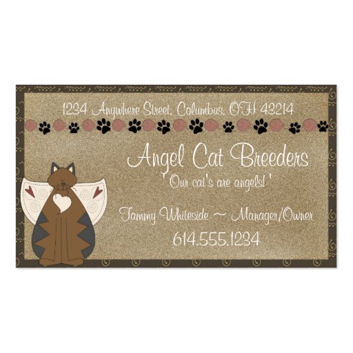 Business Cards :: Country Angel Cat (front side)