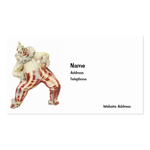 BUSINESS CARDS - CUSTOMIZABLE - CLOWN - VICTORIAN (front side)