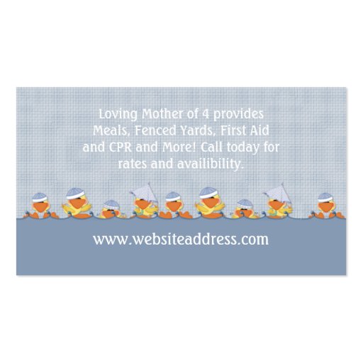 Business Cards :: Duck's Playing in Water (back side)