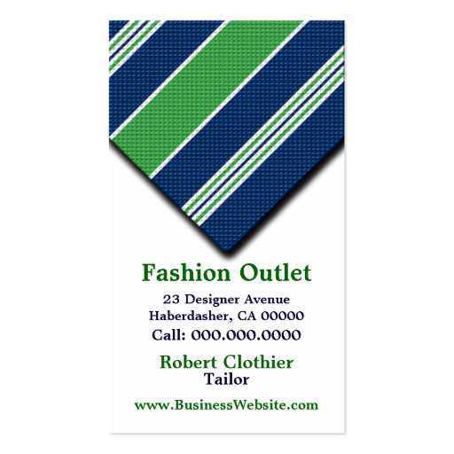 Business Cards For Clothier Mens Suits (front side)