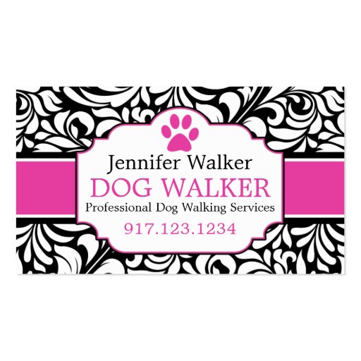 Business Cards For Dog Walkers | Dog Groomer (front side)
