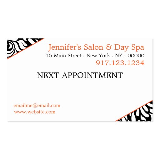 Business Cards For Estheticians | Hair School (back side)
