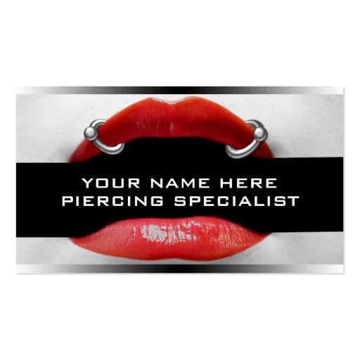 Business Cards For Lip Piercing  | Body Piercing (front side)