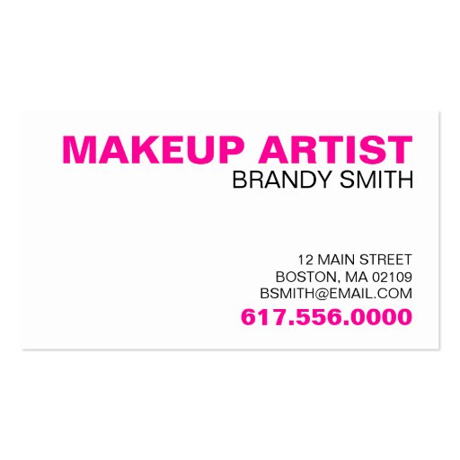 Business Cards For Makeup Artists