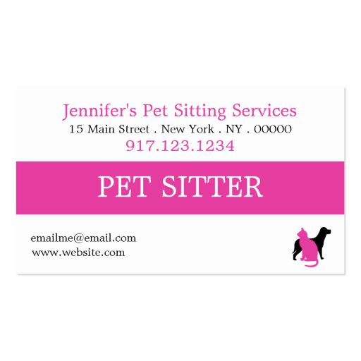 Business Cards For Pet Sitters | Dog Walkers (back side)