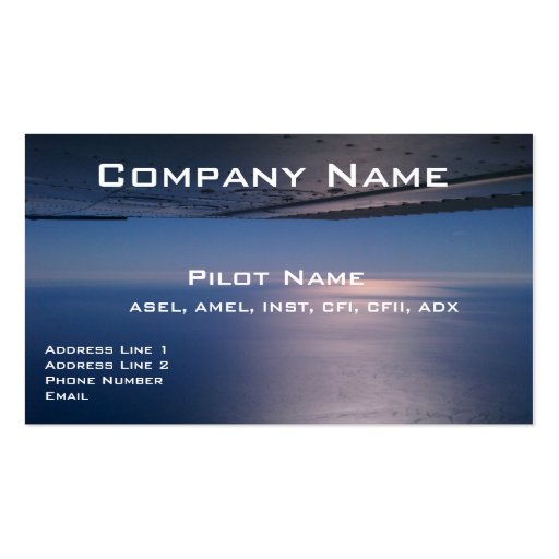 Business Cards For Pilots and Aviators (front side)