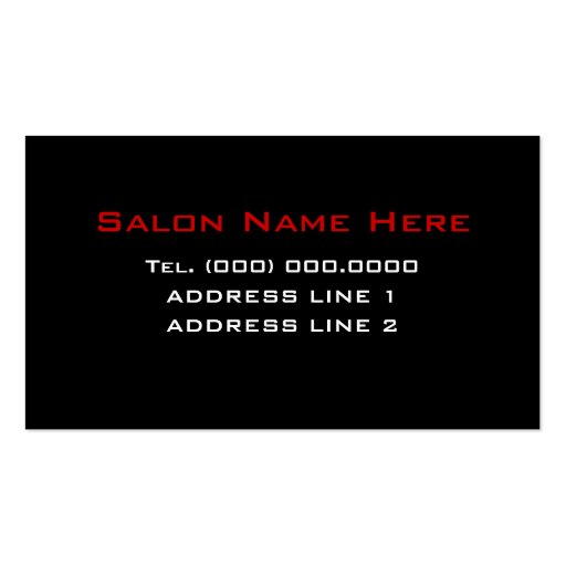 Business Cards For Special Effects Make-Up Artists (back side)