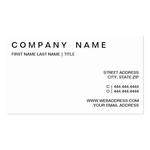 Business Cards for the Oil and Gas Industry (back side)