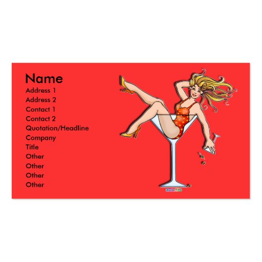 Business Cards - Girl in a Martini, Olivia
