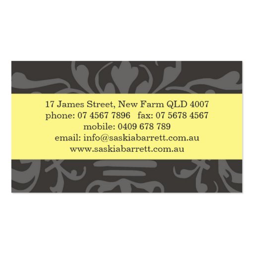 business cards > interior design [yellow] (back side)