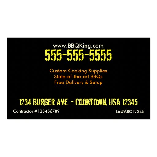 Business Cards Kscope BBQ 2-Sided Customizable (back side)