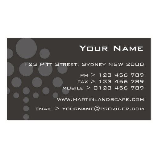 business cards > landscaper  [lime : charcoal] (back side)