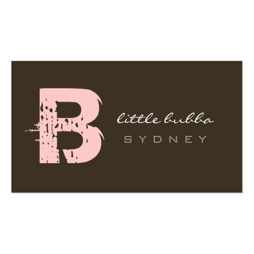business cards > little bubba  [pink : chocolate] (front side)