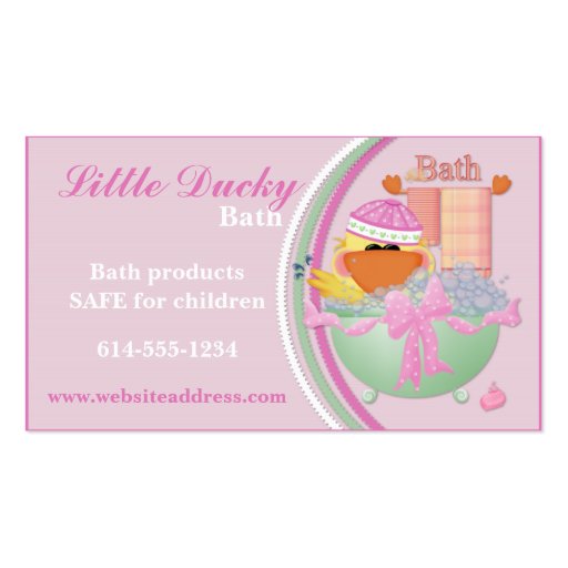 Business Cards : Little Ducky Bath Children Design (front side)